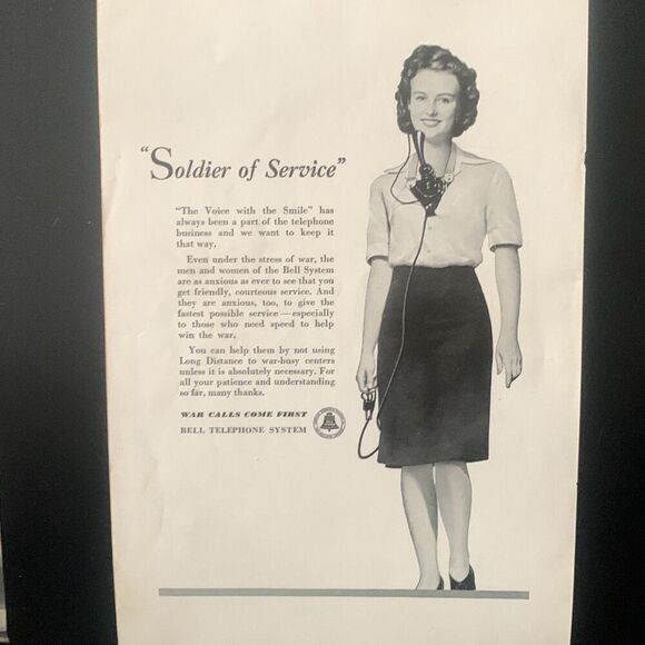 Vintage 1943 Bell Telephone Soldier of Service Ad Advertisment - Picture 3 of 5